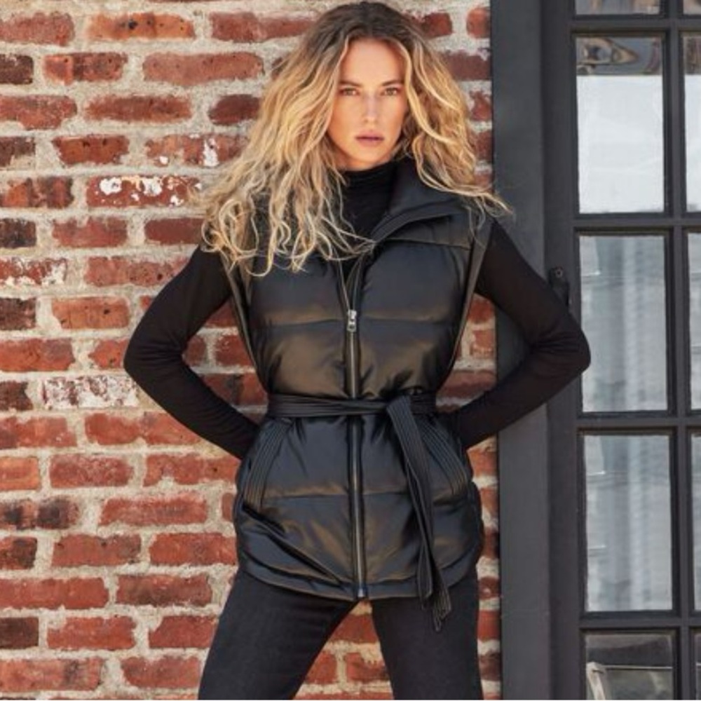 Dynamite Faux Leather Puffer Vest